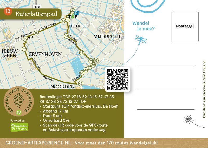 13.Ansichtkaart achterzijde Kuierlattenpad