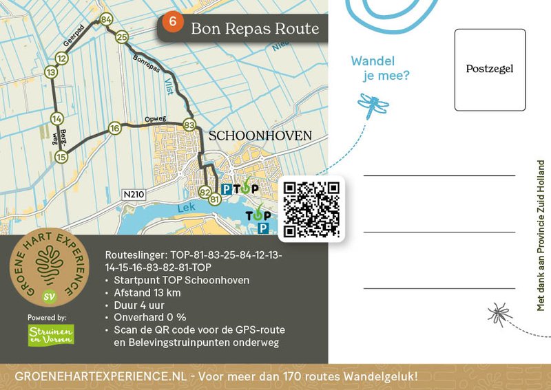 6.Ansichtkaart achterzijde Bon Repas Route