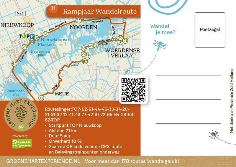 11.Ansichtkaart achterzijde Rampjaar Wandelroute