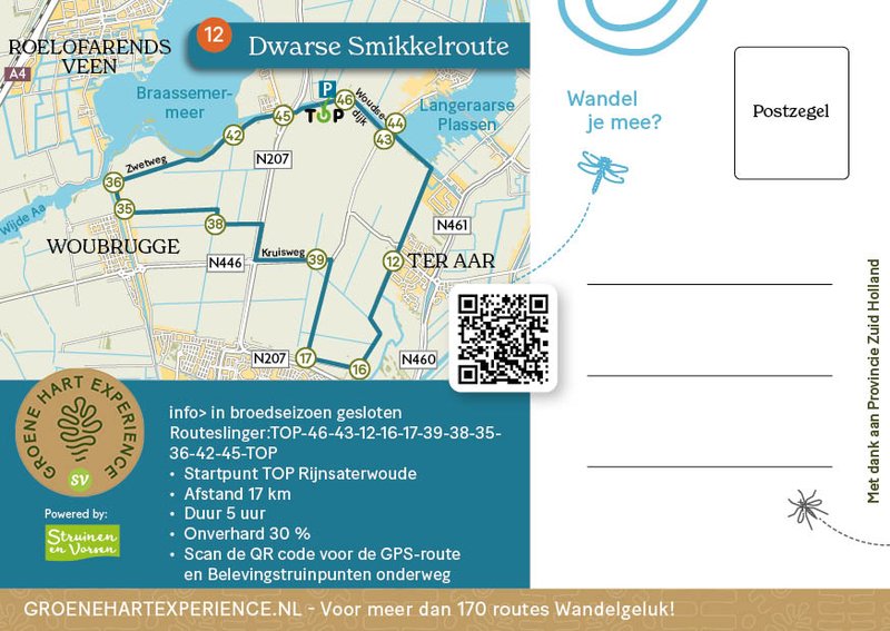 12.Ansichtkaart achterzijde Dwarse Smikkelroute