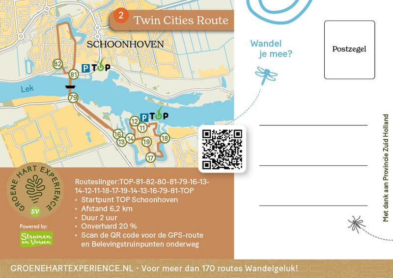2.Ansichtkaart achterzijde Twin Cities Route