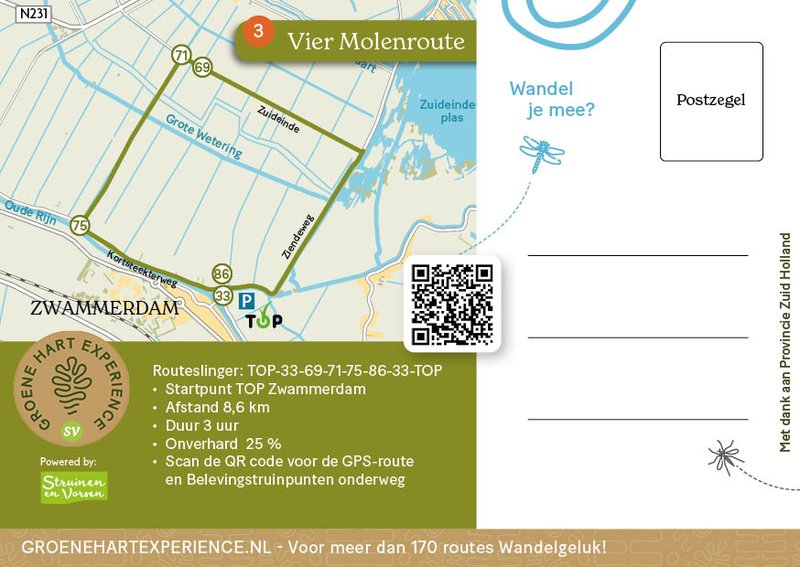3.Ansichtkaart achterzijde Vier Moleroute
