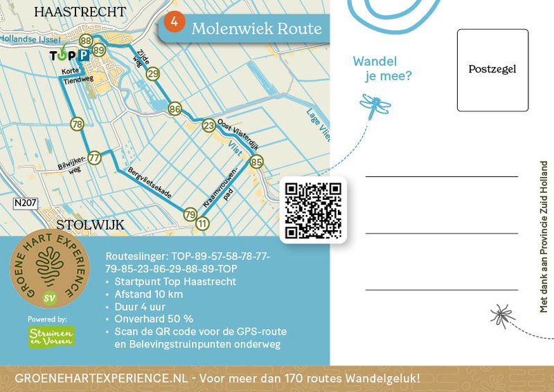 4.Ansichtkaart achterzijde Molenwiek Route